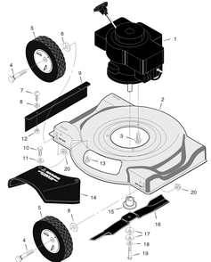 Mower Housing Assembly Diagram and Parts List for 201030X78B 2005 Briggs and Stratton Lawn Mower